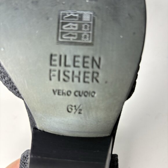 Eileen Fisher Lily D' Orsay Pumps Black Stretch Fabric Slip On Heel Shoes Sz 6.5 - Picture 10 of 10